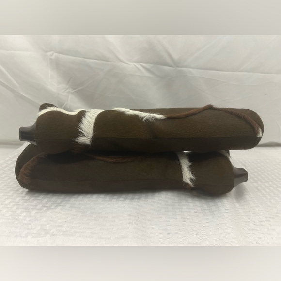 Salvatore Ferragamo Calf Hair Leather Knee High Boots Brown 6.5 - Picture 6 of 14